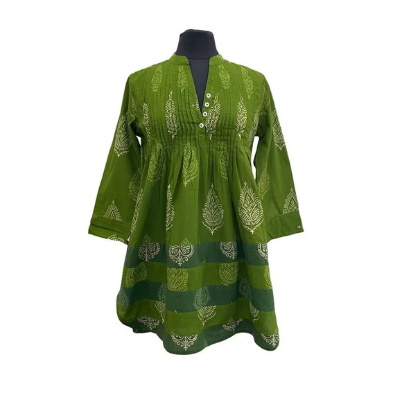Cotton Hand Block Printed Tunic - Picture 1 of 7